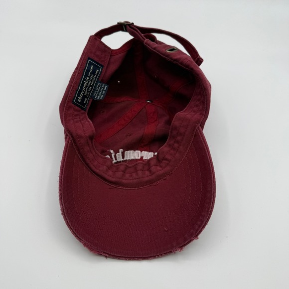 Abercrombie & Fitch Vintage Baseball Hat Adult One Size Burgundy Distressed Y2K